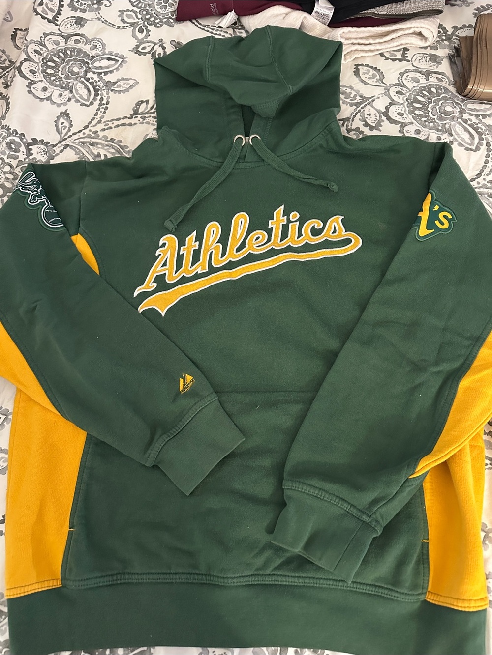 Oakland Athletics Green & Gold Pullover Hoodie M
